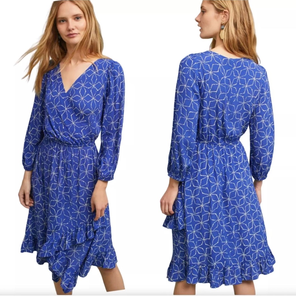 Anthropologie Plenty By Tracy Reese Aleah Blue Midi Dress